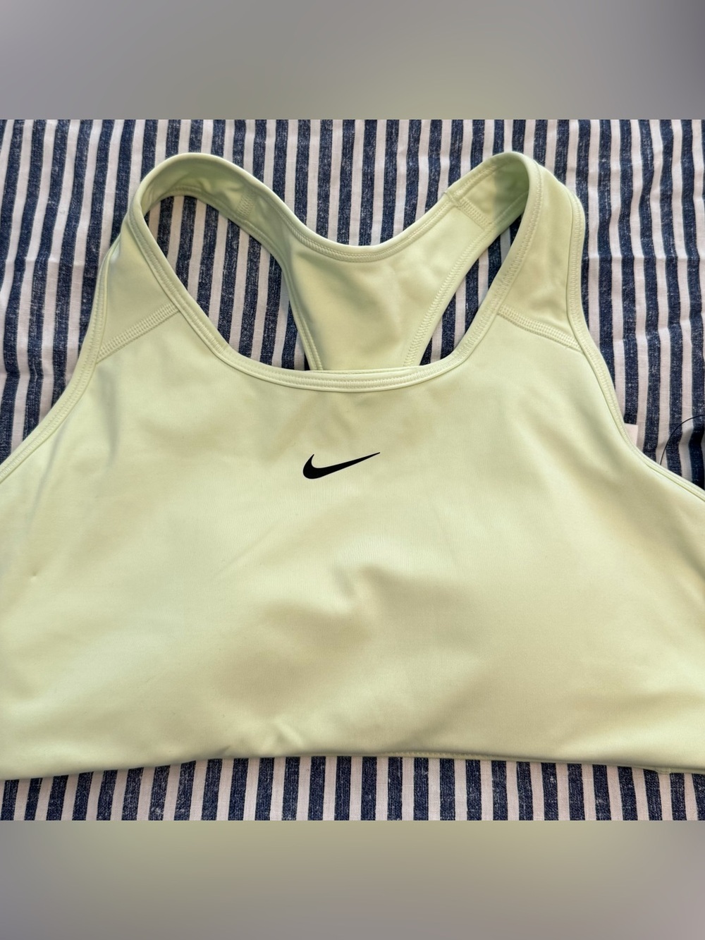 Nike Pale Lime Racerback Sports Bra with Black Swoosh